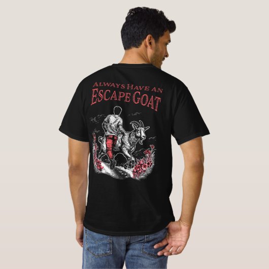 T-shirt Toujours avoir une chèvre d'évasion (rouge) avant  (Dos entier)
