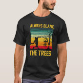 T-shirt Toujours Blâmer Les Arbres Retro Frisbee Disc App  (Devant)