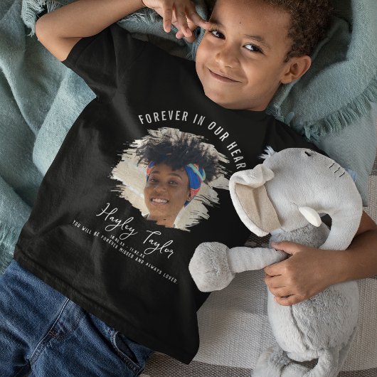 T-shirt Toujours dans nos coeurs | Photo en effet brossé