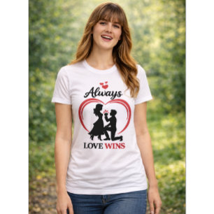 T-shirt Toujours l'amour gagne Tee classique pour femmes.