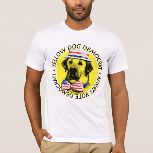 T-shirt Toujours vote Démocrate - chemise de chien jaune (Devant)