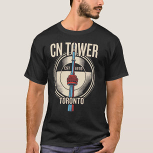 T-shirt Tour CN Tower Toronto Canada Affiche de voyage vin