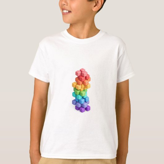 T-shirt Tour de cube arc-en-ciel (Devant)