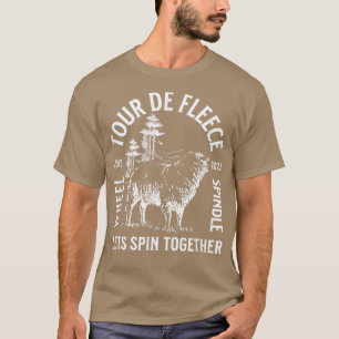 T-shirt Tour de Fleece Fiber pour la rotation des roues Ha