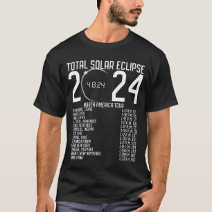 T-shirt Tour de l'Amérique du Nord 2024 Totalité Solaire E