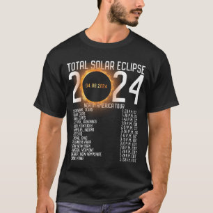 T-shirt Tour de l'Amérique du Nord 2024 Totalité Solaire E