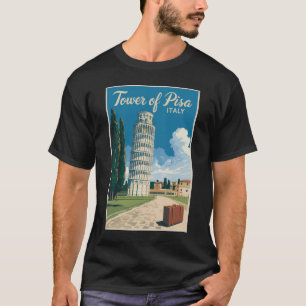 T-shirt Tour de Pise Italie Voyage Art Vintage