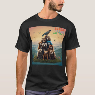 T-shirt Tour de pouvoir animal rétro