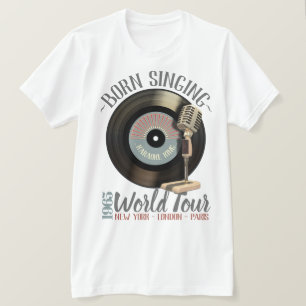 T-shirt Tour du monde drôle du Roi Born Singing de karaoke