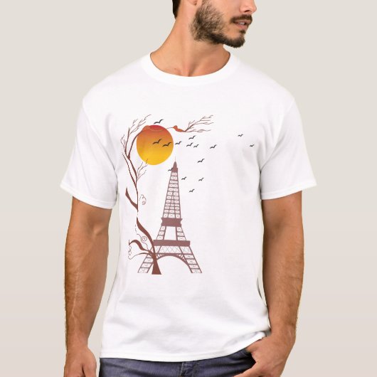 T-shirt Tour Eiffel, automne (Devant)