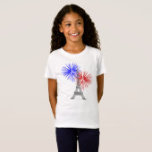 T-Shirt Tour Eiffel avec feux d'artifice (Devant entier)