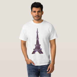 T-shirt Tour Eiffel Chemise Pointillisme blanche
