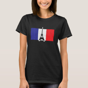 T-shirt Tour Eiffel Drapeau Français Drapeau Cool France