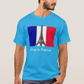 T-shirt Tour Eiffel Drapeau français Vive la France Unisex (Devant)