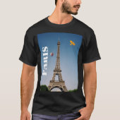 T-shirt Tour Eiffel foncé de base de Paris France du (Devant)