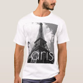 T-shirt Tour Eiffel noir et blanc à Paris (Devant)