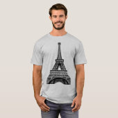 T-shirt Tour Eiffel Paris Pop Art Modèle Mens Moderne (Devant entier)