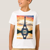 T-shirt Tour Eiffel Paris Soirée européenne (Devant)