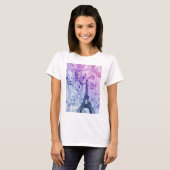 T-shirt Tour Eiffel pourpre chic assez girly de Paris de (Devant entier)