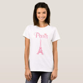 T-shirt Tour Eiffel rose Paris (Devant entier)