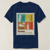 T-shirt Tour Eiffel Tour de Pise Pyramide Horloge T (Design devant)