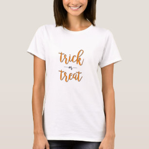 T-shirt tour ou friandise halloween orange noir simple