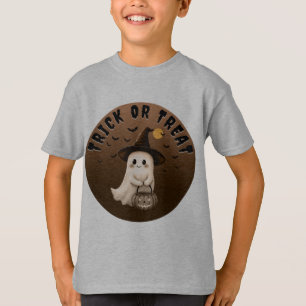 T-shirt tour ou friandise mignon fantôme halloween citroui