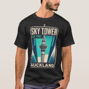 T-shirt Tour Sky Tower Auckland Nouvelle-Zélande Vintage