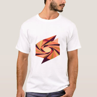 T-shirt Tourbillon Abstrait Facetté Origami Orange Moderne