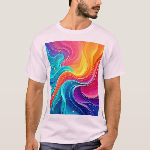 T-shirt Tourbillon d'énergie arc-en-ciel : Art de flux vib