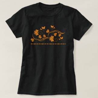 T-shirt Tourbillon floral orné complexe et papillons