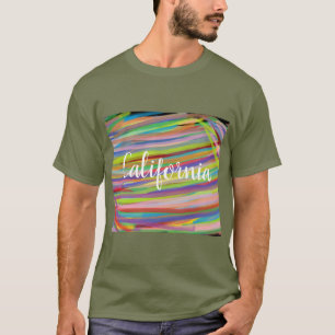 T-shirt Tourbillons arc-en-ciel abstraits de Californie av