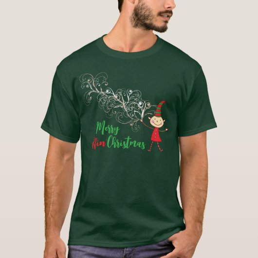 T-shirt Tourbillons Whimsical mignon et amusant Elfe de No (Devant)