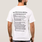 T-shirt Tourettes n'est pas un adjectif (Dos)