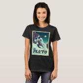 T-shirt Tourisme spatial rétro ski Pluto skieur (Devant entier)