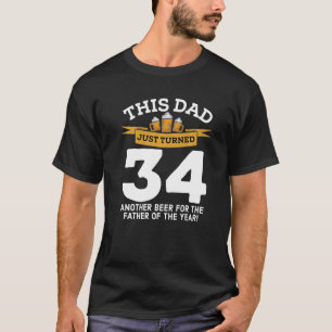 T-shirt Tourné 34 Bière Boire Papa 34e Père Anniversaire G