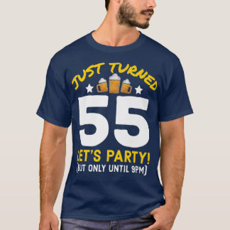 T-shirt Tourne 55 Fête Jusqu'À 21H Drôle Bière 55e Anniver