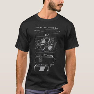 T-shirt Tourne-disque de schéma de brevet du lecteur de vi