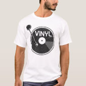 T-shirt Tourne-disque vinyle noir et blanc (Devant)