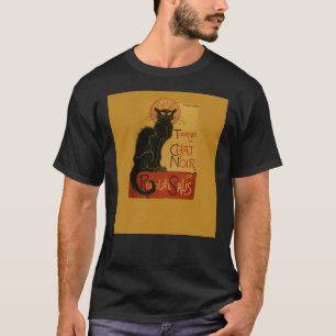 T-shirt Tournee de Conversation Noir Chat noir
