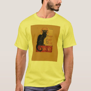 T-shirt Tournee de Conversation Noir Chat noir