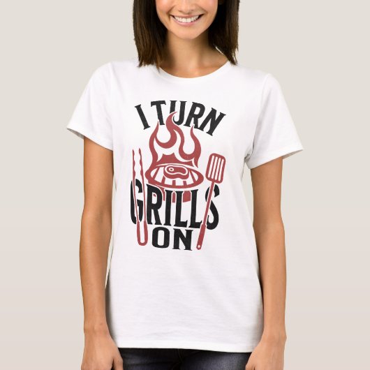 T-shirt Tourner Grillades Sur Funny BBBQ Grill Master (Devant)