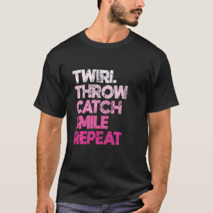 T-shirt Tourner Lancer Attraper Sourire Répéter Bâton Tour
