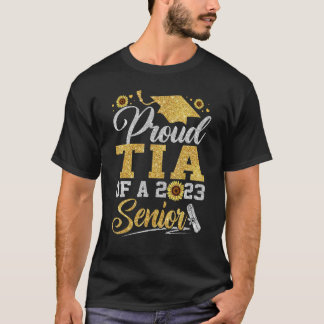 T-shirt Tournesol 2023 Fière tia D'un 2023 Senior Diplômé