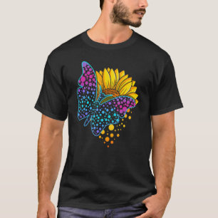 T-shirt Tournesol à papillon coloré Septembre Internation