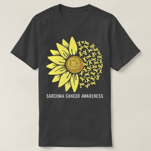 T-shirt Tournesol à ruban jaune Sarcome Sensibilisation au (Design devant)