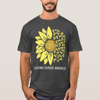 T-shirt Tournesol à ruban jaune Sarcome Sensibilisation au