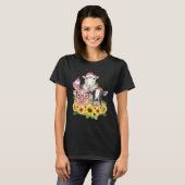 T-shirt Tournesol Animaux de ferme Poulet mouton Vache Coc (Devant entier)