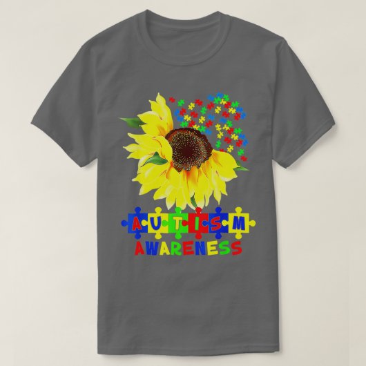 T-shirt Tournesol Autisme Puzzle Pièce Cool Sensibilisatio (Design devant)