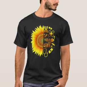 T-shirt Tournesol avec une infirmière outils de soins infi